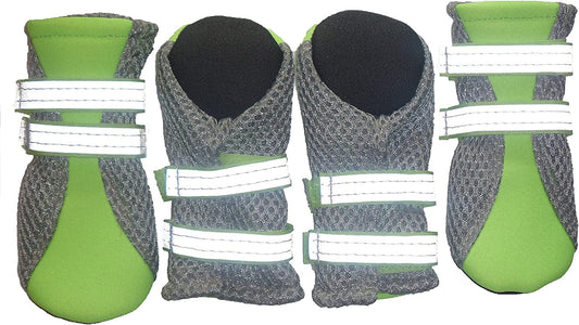 LONSUNEER Dog Boots Breathable and Protect Paws with Soft Nonslip Soles and Reflective Straps Size Medium Bright Green Animals & Pet Supplies > Pet Supplies > Dog Supplies > Dog Apparel Lifeful Bright Green Small 