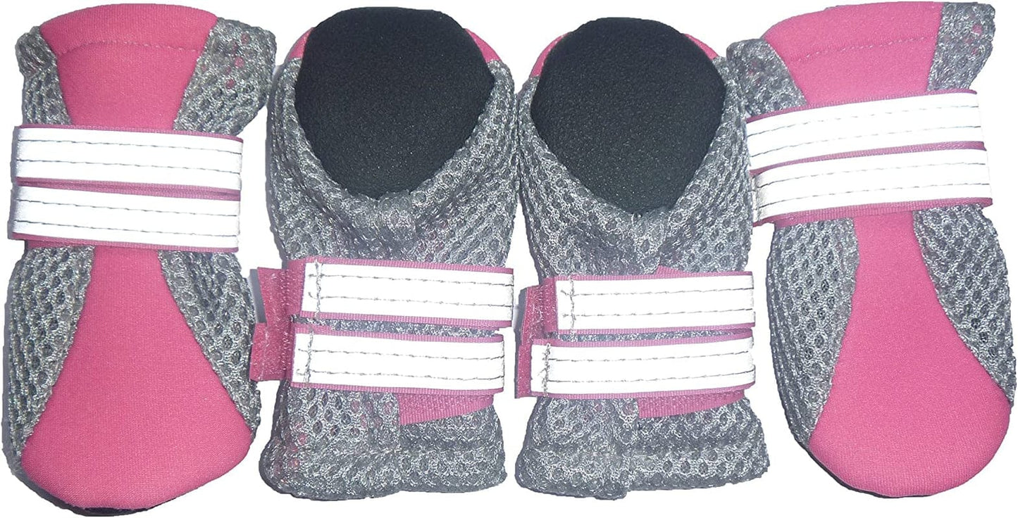 LONSUNEER Dog Boots Breathable and Protect Paws with Soft Nonslip Soles and Reflective Straps Size Medium Bright Green Animals & Pet Supplies > Pet Supplies > Dog Supplies > Dog Apparel Lifeful Pink Medium 