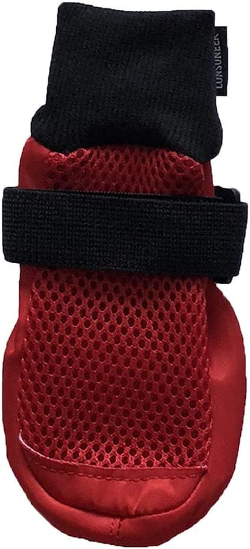 LONSUNEER Dog Boots Breathable Protect Paws Soft Nonslip Soles Set of 4 Size Large Color Red Animals & Pet Supplies > Pet Supplies > Dog Supplies > Dog Apparel Lifeful   