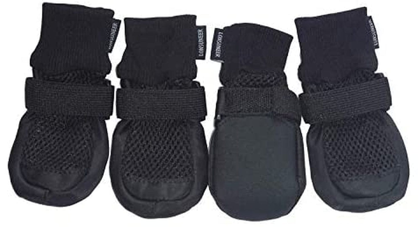 LONSUNEER Dog Boots Breathable Protect Paws Soft Nonslip Soles Set of 4 Size Large Color Red Animals & Pet Supplies > Pet Supplies > Dog Supplies > Dog Apparel Lifeful Black Small 