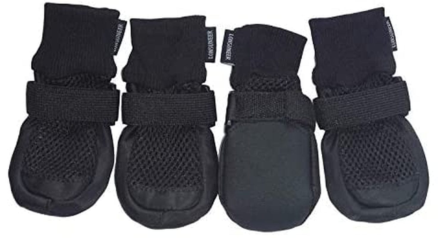 LONSUNEER Dog Boots Breathable Protect Paws Soft Nonslip Soles Set of 4 Size Large Color Red Animals & Pet Supplies > Pet Supplies > Dog Supplies > Dog Apparel Lifeful Black Small 