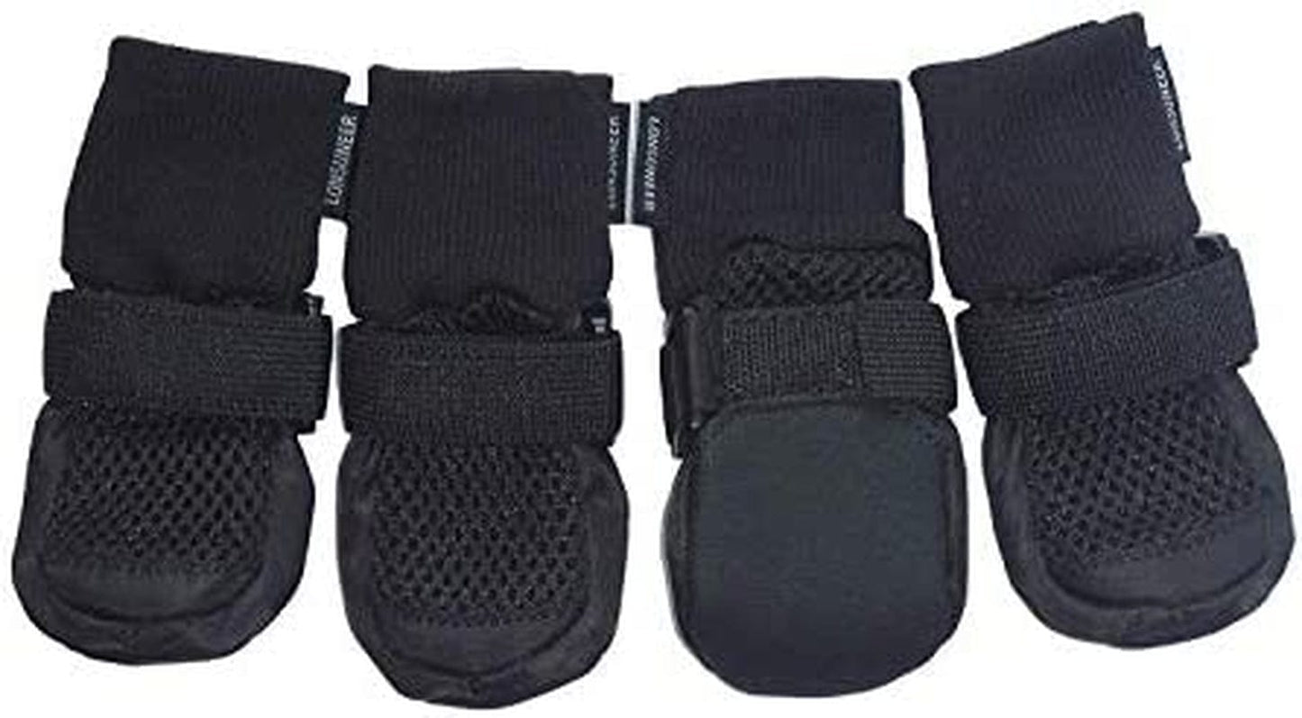 LONSUNEER Dog Boots Breathable Protect Paws Soft Nonslip Soles Set of 4 Size Large Color Red Animals & Pet Supplies > Pet Supplies > Dog Supplies > Dog Apparel Lifeful Black X-Small 