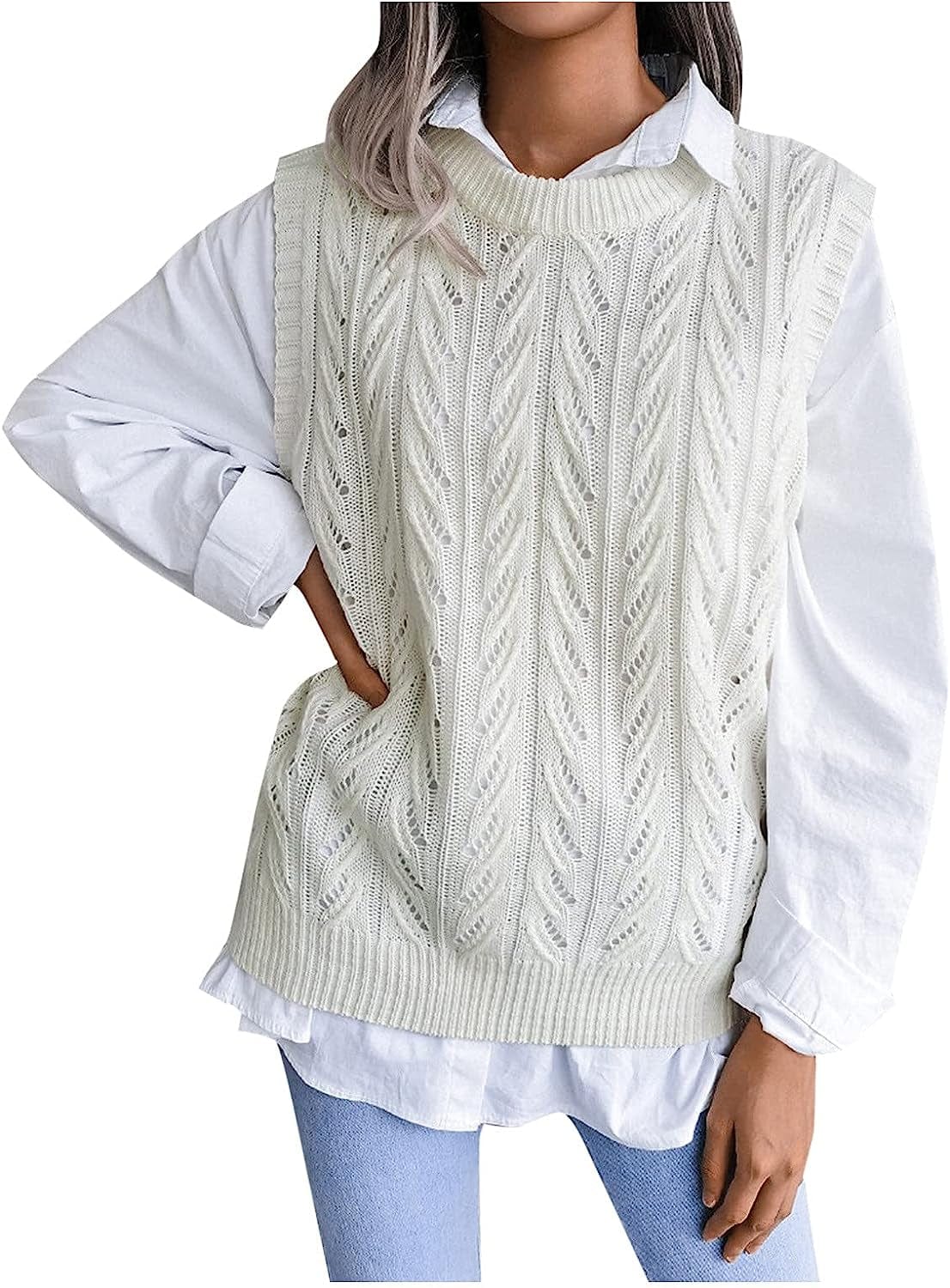 Loose Cardigan for Women Women'S Autumn and Winter round Neck Knitted Sweater Vest Dog Coats for Medium Dogs Sweaters Animals & Pet Supplies > Pet Supplies > Dog Supplies > Dog Apparel faweijlr White Medium 