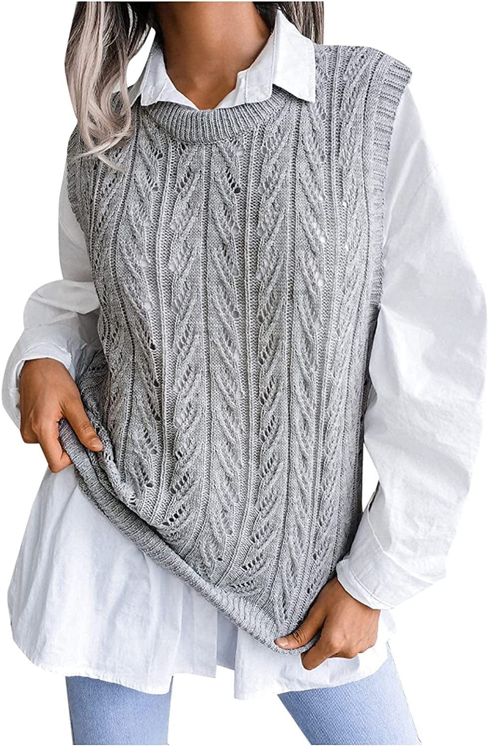 Loose Cardigan for Women Women'S Autumn and Winter round Neck Knitted Sweater Vest Dog Coats for Medium Dogs Sweaters Animals & Pet Supplies > Pet Supplies > Dog Supplies > Dog Apparel faweijlr Grey Large 