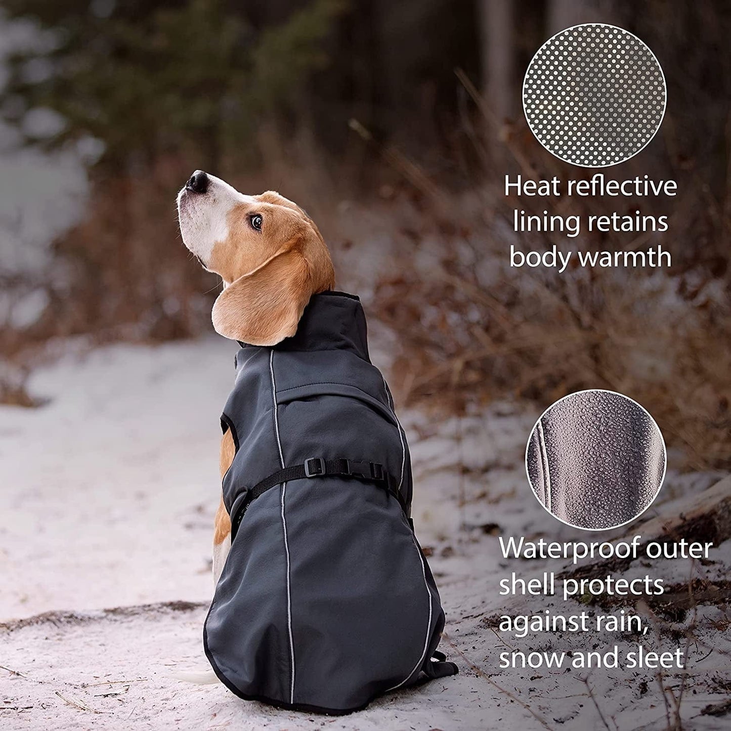 LUCOLOVE Dog Winter Coat - Waterproof Heat-Retaining Insulated Vest - Easy On/Off and Lightweight - for All Weather Conditions - Suits Very Small to Very Large Dog Breeds (XL) Animals & Pet Supplies > Pet Supplies > Dog Supplies > Dog Apparel LUCOLOVE   