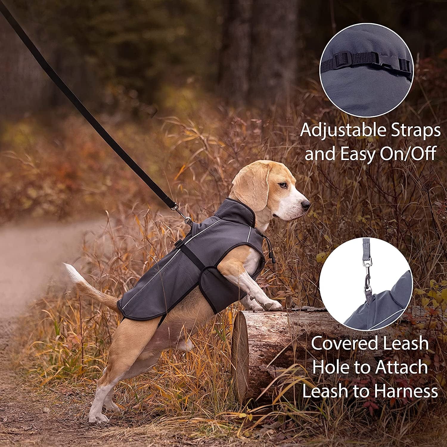 LUCOLOVE Dog Winter Coat - Waterproof Heat-Retaining Insulated Vest - Easy On/Off and Lightweight - for All Weather Conditions - Suits Very Small to Very Large Dog Breeds (XL) Animals & Pet Supplies > Pet Supplies > Dog Supplies > Dog Apparel LUCOLOVE   