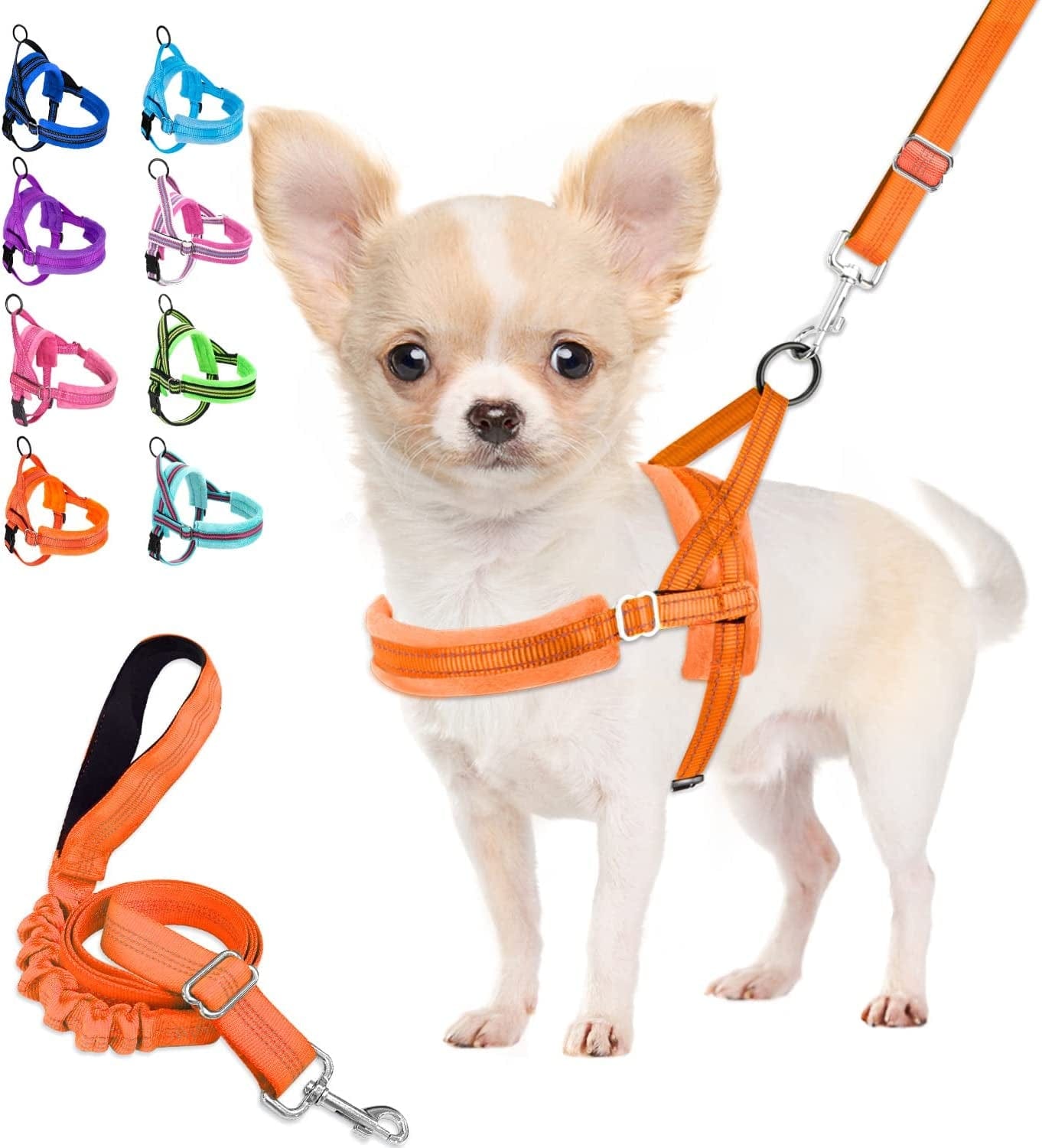 Lukovee Walking Dog Harness and Leash, Heavy Duty Adjustable Puppy Harness Soft Padded Reflective Vest Harness Anti-Twist 4FT Pet Lead Quick Fit Lightweight for Small Dog Cat (Xx-Small, Pink) Animals & Pet Supplies > Pet Supplies > Dog Supplies > Dog Apparel Lukovee Orange XXS ( Chest 11.5'' ~ 15'') 