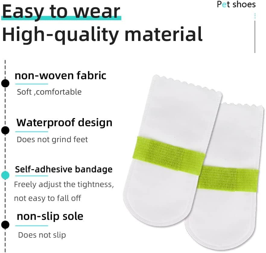 MAJIYAHE 20PCS Disposable Pet Shoes Waterproof Dirty-Proof Dog Boots Dog Walking Shoes with Elastic Bandage for Dog Paw Protection,Large Size Animals & Pet Supplies > Pet Supplies > Dog Supplies > Dog Apparel MAJIYAHE   
