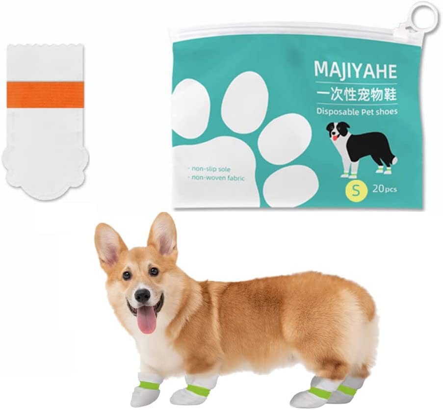 MAJIYAHE 20PCS Disposable Pet Shoes Waterproof Dirty-Proof Dog Boots Dog Walking Shoes with Elastic Bandage for Dog Paw Protection,Large Size Animals & Pet Supplies > Pet Supplies > Dog Supplies > Dog Apparel MAJIYAHE Small  