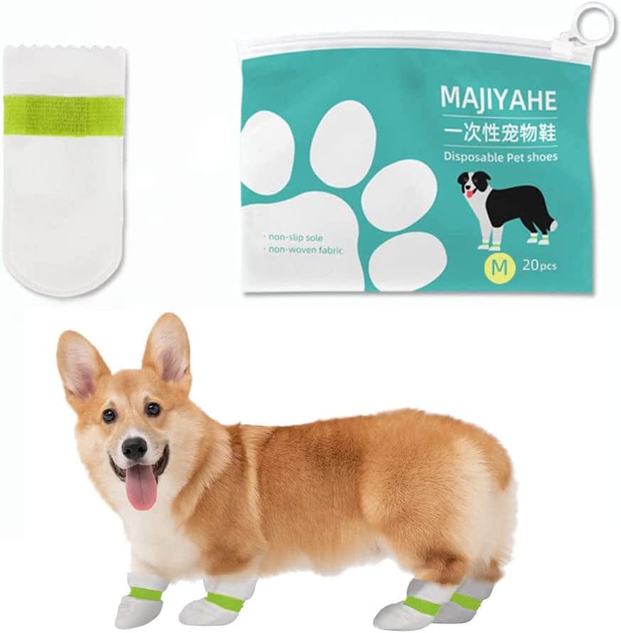 MAJIYAHE 20PCS Disposable Pet Shoes Waterproof Dirty-Proof Dog Boots Dog Walking Shoes with Elastic Bandage for Dog Paw Protection,Large Size Animals & Pet Supplies > Pet Supplies > Dog Supplies > Dog Apparel MAJIYAHE Medium  