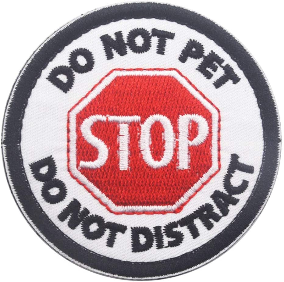 Medical Alert Do Not Distract Service Dog Stress No Touch Stop Pet Vests/Harnesses Emblem Embroidered Fastener Hook & Loop Patch (Service) Animals & Pet Supplies > Pet Supplies > Dog Supplies > Dog Apparel Minason Stop Pet  