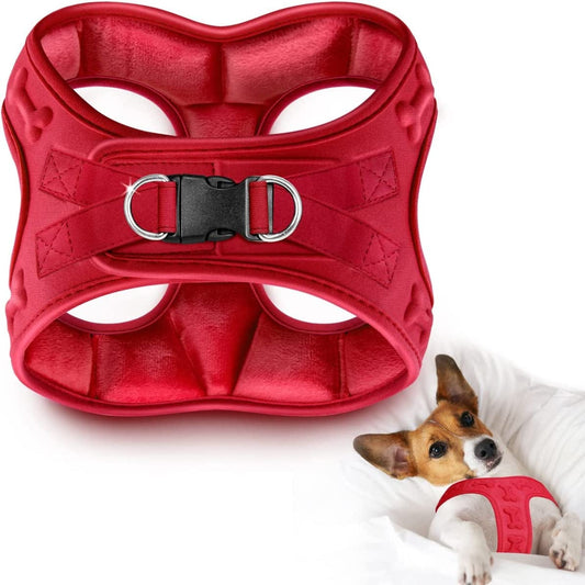 Metric USA Comfort Fit Dog Harness Easy to Put-On Comfortable Adjustable Step in Soft Padded Dog Vest Harnesses for Small and Medium Dogs under 30 Lbs, Red Plush, M, Chest 18-20" Animals & Pet Supplies > Pet Supplies > Dog Supplies > Dog Apparel Metric Products Red Plush Medium (Pack of 1) 