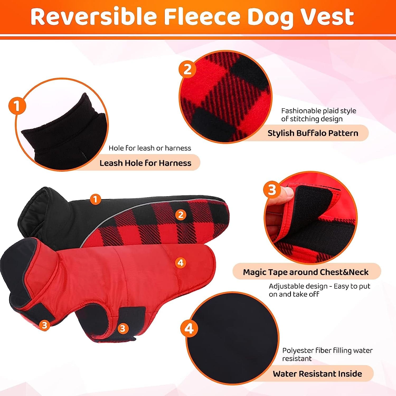 MIGOHI Winter Dog Coat, Reversible Waterproof Reflective Dog Jacket, British Style Dog Clothes for Cold Weather, Warm Pet Vest for Small Medium Large Dog for Winter Animals & Pet Supplies > Pet Supplies > Dog Supplies > Dog Apparel MIGOHI   
