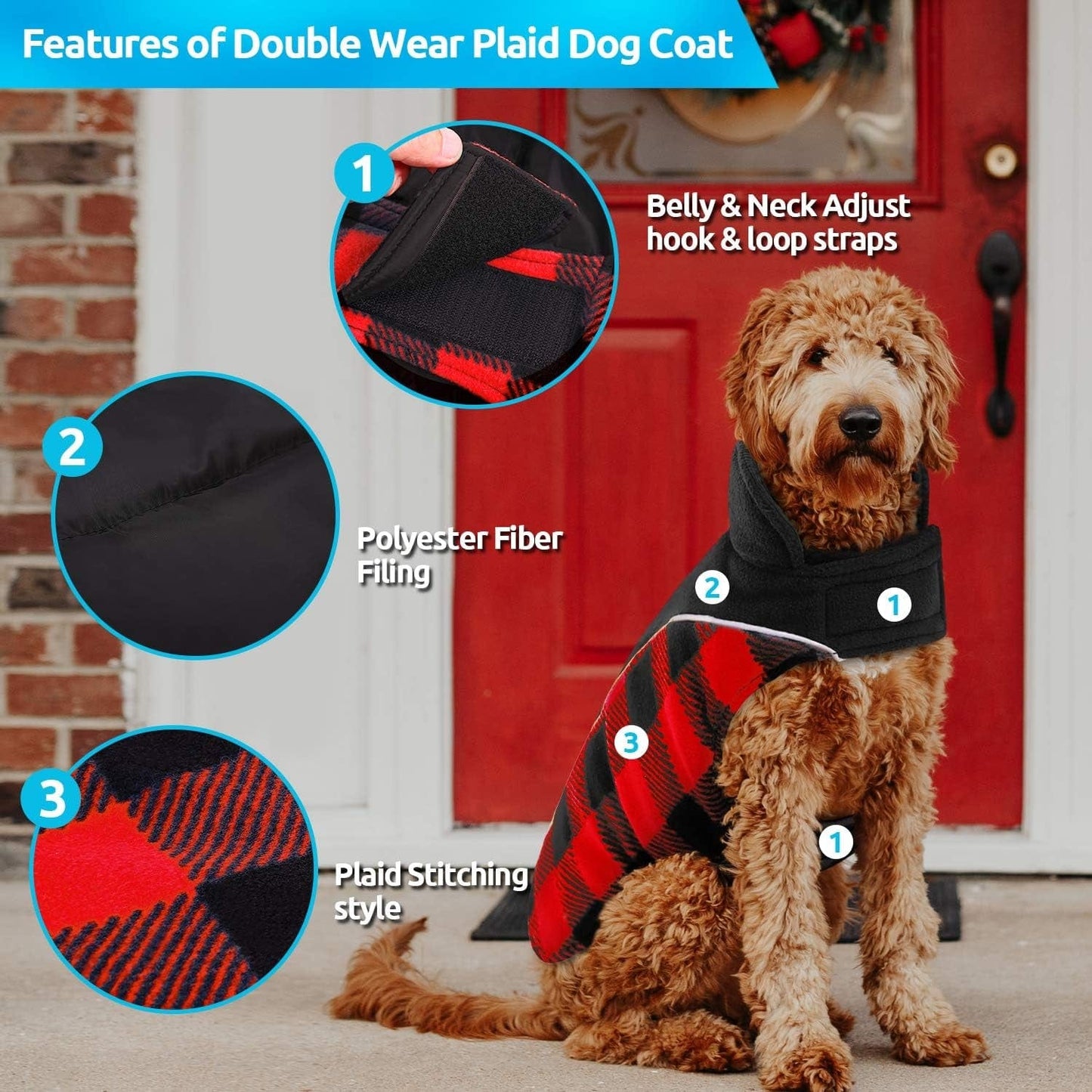 MIGOHI Winter Dog Coat, Reversible Waterproof Reflective Dog Jacket, British Style Dog Clothes for Cold Weather, Warm Pet Vest for Small Medium Large Dog for Winter Animals & Pet Supplies > Pet Supplies > Dog Supplies > Dog Apparel MIGOHI   