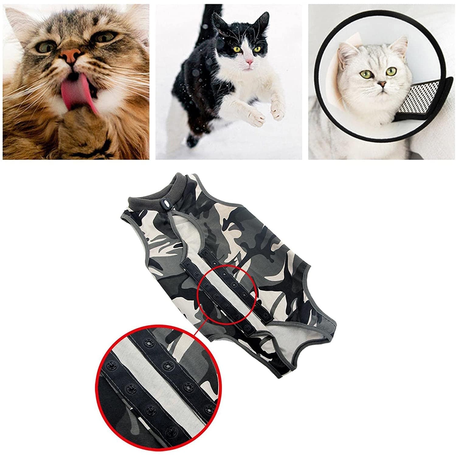 Milageto Cat Recovery Suit Post Surgery Vest Bodysuit Pet Costume Cat Clothes Full Coverage Soft Breathable after Surgery Wear for Small Dogs, L Animals & Pet Supplies > Pet Supplies > Dog Supplies > Dog Apparel Milageto   