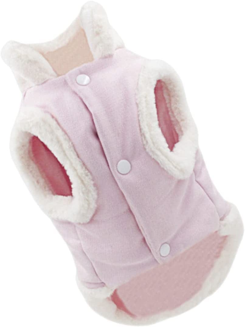 Mipcase 2 Pcs Cold Winter Jackets- Small Supplies Weather Coat Jumpsuit Outfit Snowproof Cats Traction Warm for Dog Apparel Dresses Windproof Lovely Cat Pet Party Jacket Kawaii Animals & Pet Supplies > Pet Supplies > Dog Supplies > Dog Apparel Mipcase Pink 34X50CM 