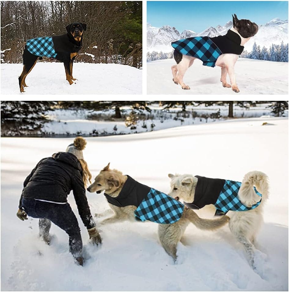 Mklhgty Dog Winter Coat Plaid Dog Jacket, Christmas Reflective Warm Pet Clothes Waterproof Windproof Clothes, Cold Weather Dog Sweater for Small Medium Large Dogs Animals & Pet Supplies > Pet Supplies > Dog Supplies > Dog Apparel Mklhgty   