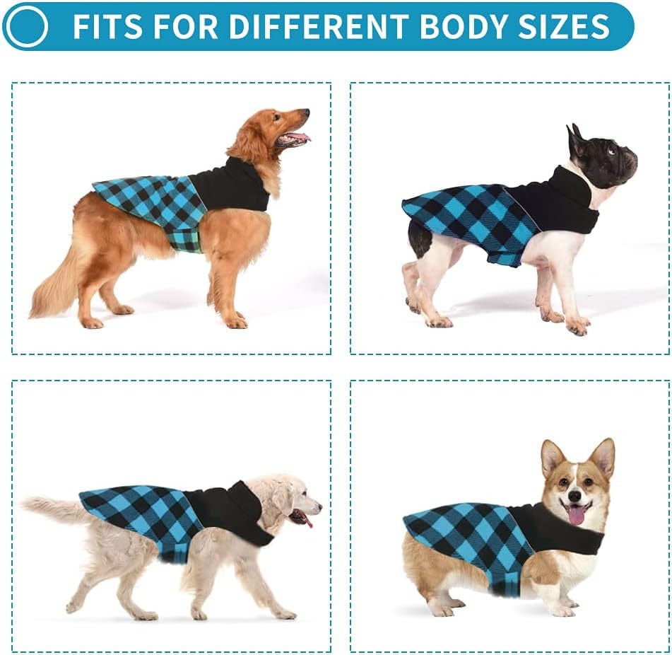 Mklhgty Dog Winter Coat Plaid Dog Jacket, Christmas Reflective Warm Pet Clothes Waterproof Windproof Clothes, Cold Weather Dog Sweater for Small Medium Large Dogs Animals & Pet Supplies > Pet Supplies > Dog Supplies > Dog Apparel Mklhgty   