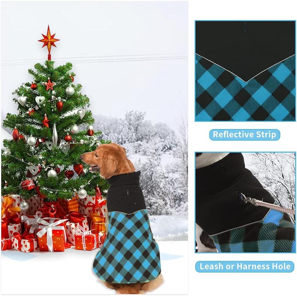 Mklhgty Dog Winter Coat Plaid Dog Jacket, Christmas Reflective Warm Pet Clothes Waterproof Windproof Clothes, Cold Weather Dog Sweater for Small Medium Large Dogs Animals & Pet Supplies > Pet Supplies > Dog Supplies > Dog Apparel Mklhgty   