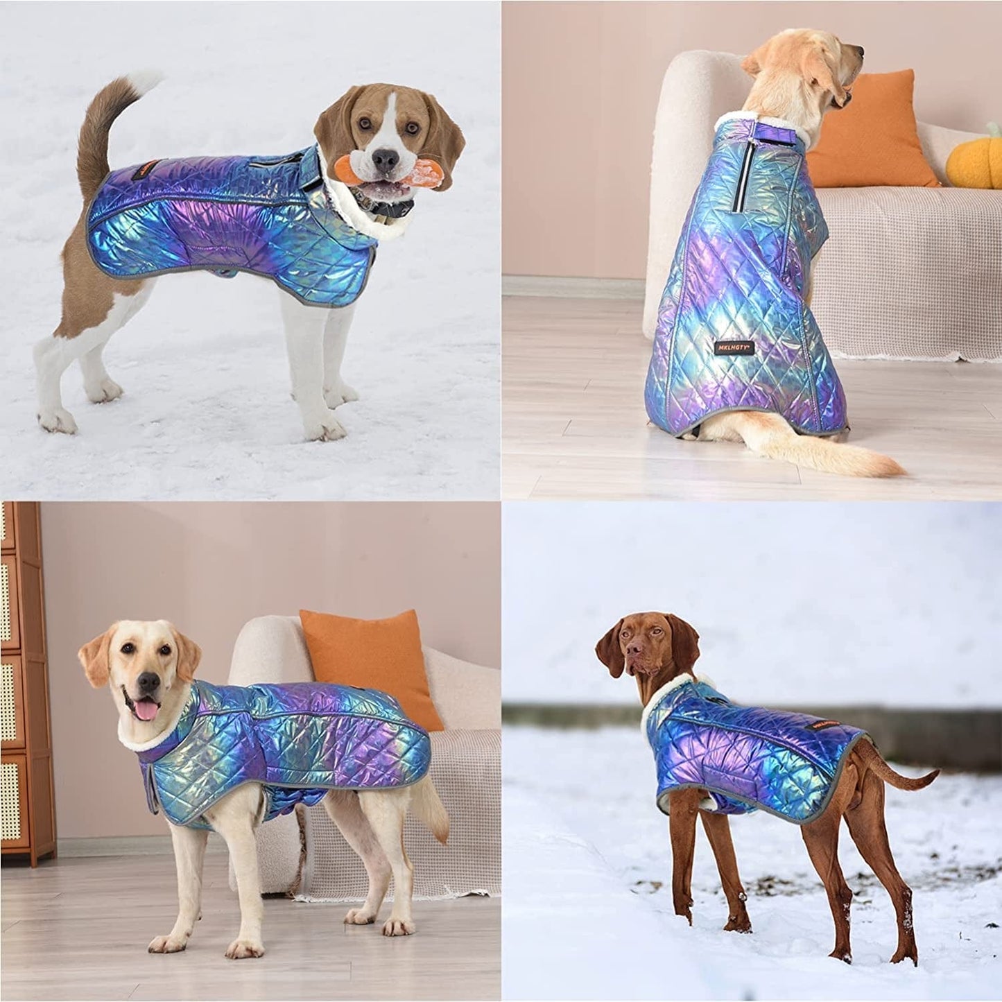 Mklhgty Dog Winter Coat, Windproof Waterproof Warm Winter Dog Jacket, Reflective & Adjustable Cold Weather for Small Medium Large Dogs with Leash Hole Dog Apparel Animals & Pet Supplies > Pet Supplies > Dog Supplies > Dog Apparel Mklhgty   