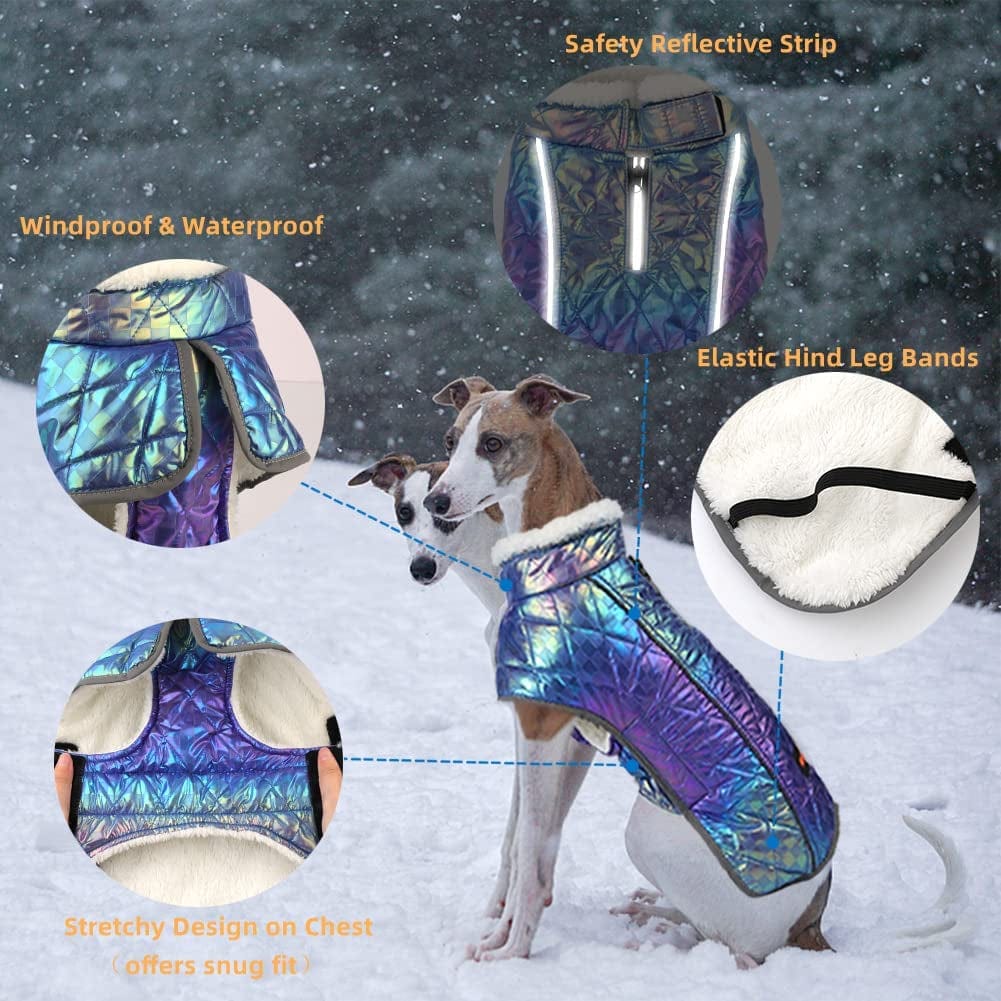 Mklhgty Dog Winter Coat, Windproof Waterproof Warm Winter Dog Jacket, Reflective & Adjustable Cold Weather for Small Medium Large Dogs with Leash Hole Dog Apparel Animals & Pet Supplies > Pet Supplies > Dog Supplies > Dog Apparel Mklhgty   