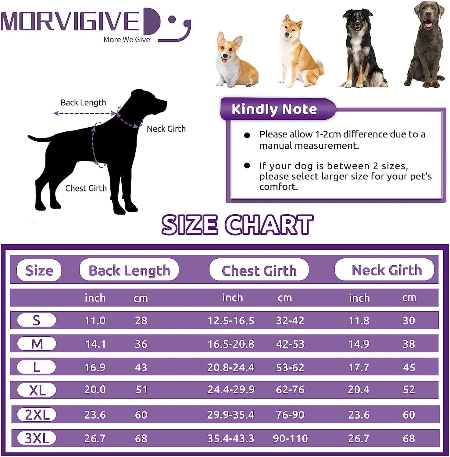 MORVIGIVE Windproof Turtleneck Winter Dog Coat, Thickened Fleece Lining Dog Jacket with Buckle Closure & Harness Hole, Reflective Cold Weather Dog Vest Clothes Pet Apparel for Small Medium Large Dogs Animals & Pet Supplies > Pet Supplies > Dog Supplies > Dog Apparel MORVIGIVE   