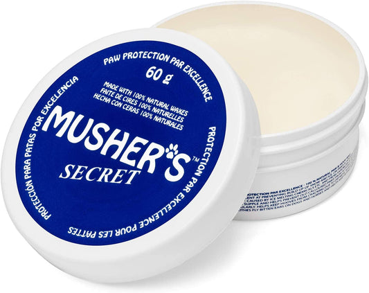 Musher'S Secret Dog Paw Wax 60 G (2.1 Oz) - Moisturizing Dog Paw Balm That Creates an Invisible Barrier That Protects and Heals Dry Cracked Paws - All-Natural with Vitamin E and Food-Grade Ingredients Animals & Pet Supplies > Pet Supplies > Dog Supplies > Dog Apparel Mushers Secret   