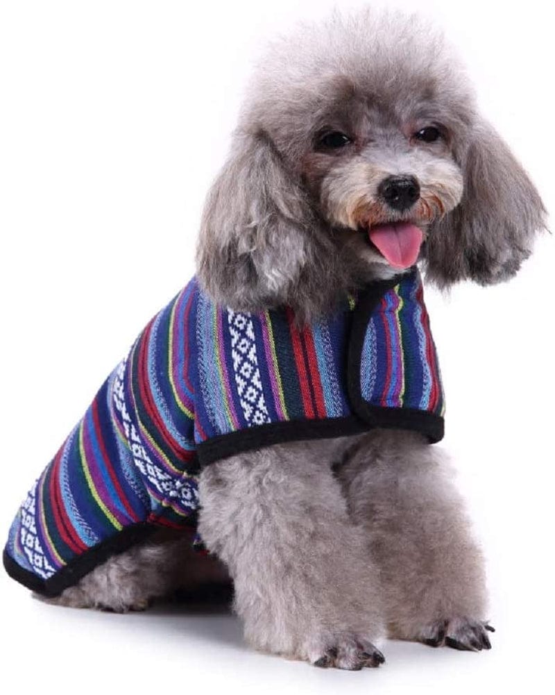 Nesutoraito Cat Dog Poncho Sweater for Small Medium Large Dogs Female Male Fleece Jacket Warm Coat Pet Apparel Costume Animals & Pet Supplies > Pet Supplies > Dog Supplies > Dog Apparel Nesutoraito Blue Small 