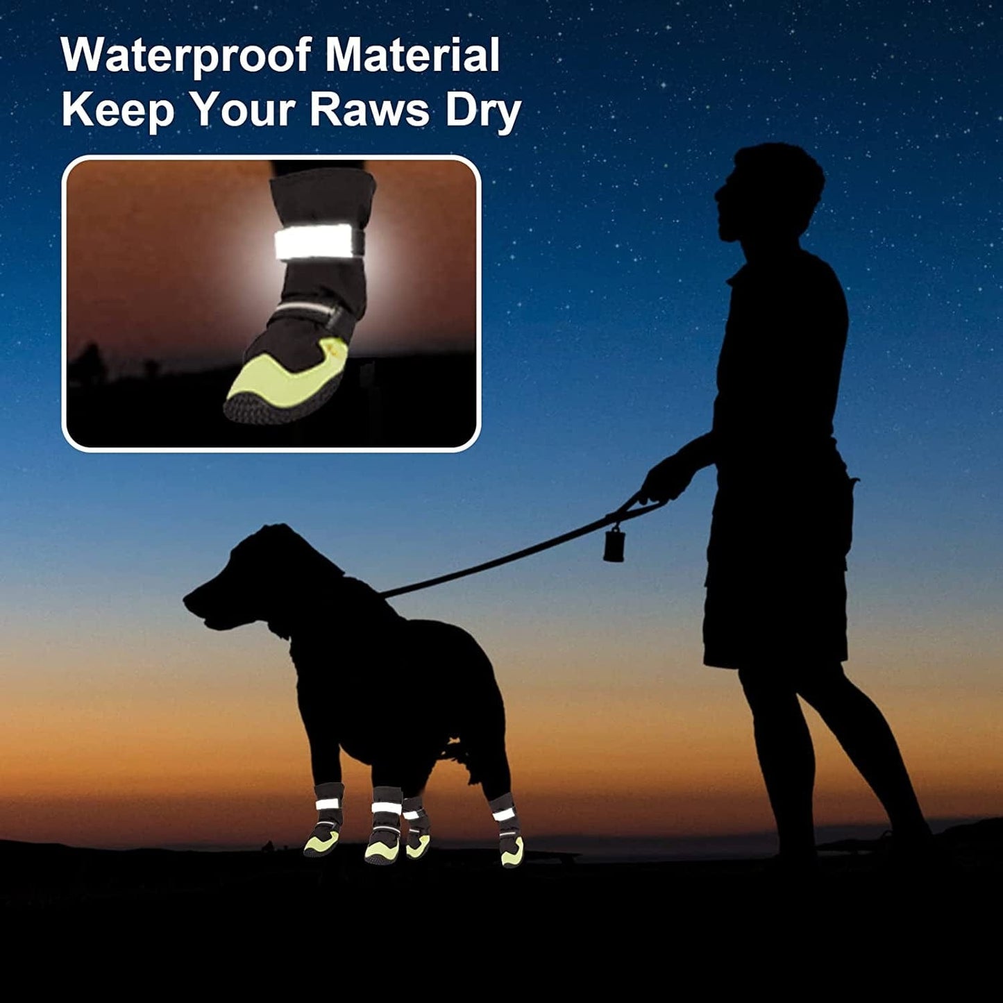 Non-Slip Dog Snow Boots - 4 Pack Breathable Paw Protection Dog Shoes for Small, Medium and Large Dogs - Winter Dog Snow Boots - Reflective Waterproof Dog Boots for Outdoor Hiking (Black White, Size8) Animals & Pet Supplies > Pet Supplies > Dog Supplies > Dog Apparel Tasperfed   