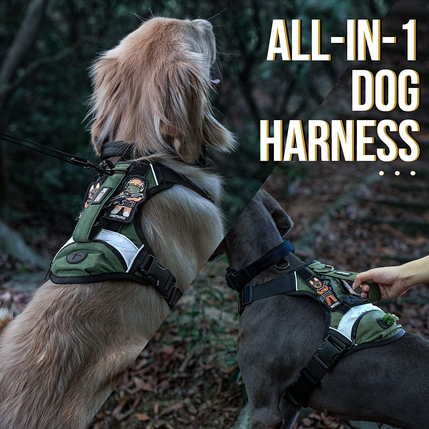 Onetigris No Pull Multi-Use Dog Harness for Medium Large Dogs