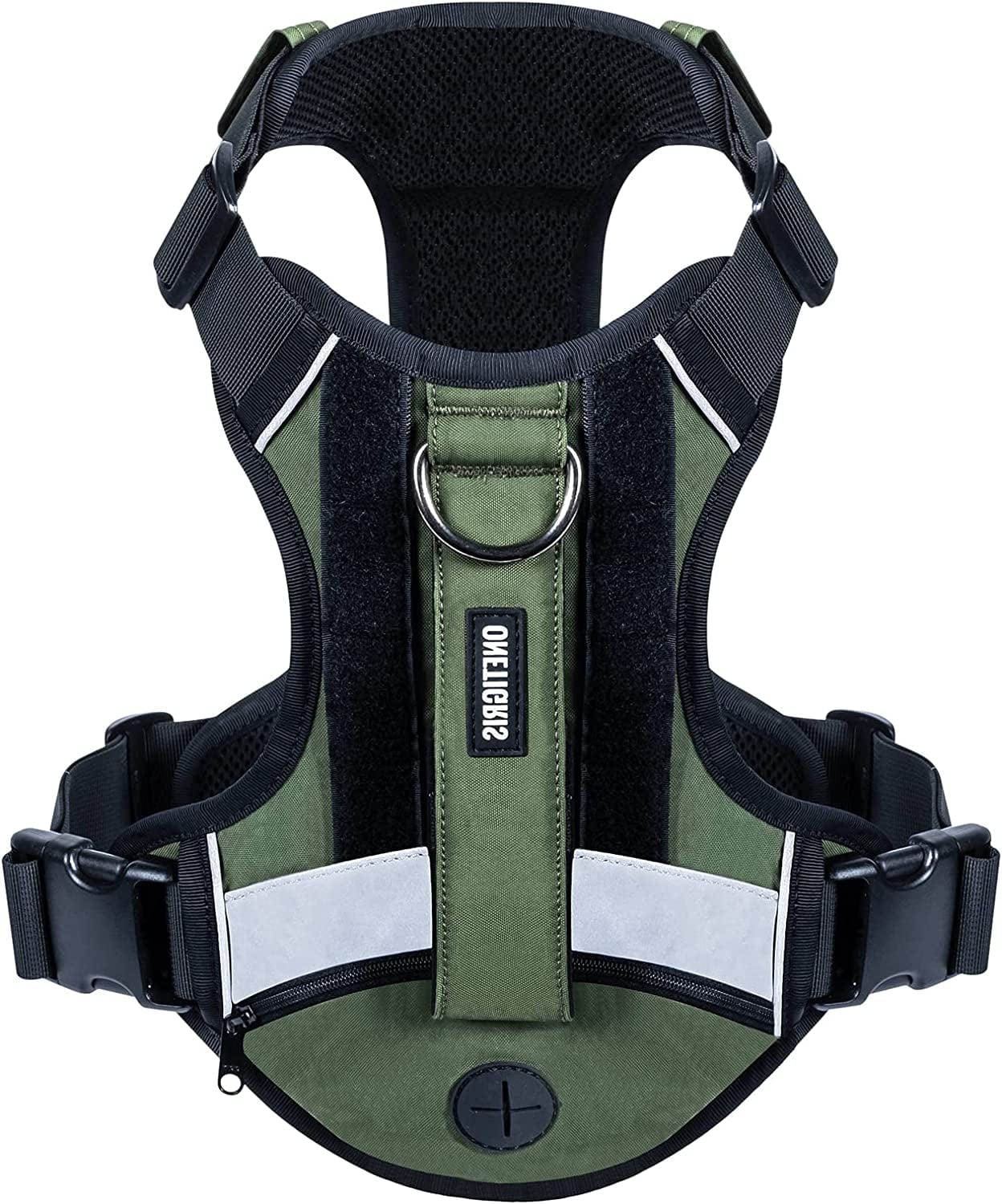 Onetigris No Pull Multi-Use Dog Harness for Medium Large Dogs, Tactical Service Dog Vest Harness with Training Handle & Pocket, Reflective Personalized Grover Dog Harness Adjustable Support Harness Animals & Pet Supplies > Pet Supplies > Dog Supplies > Dog Apparel OneTigris Green Medium 