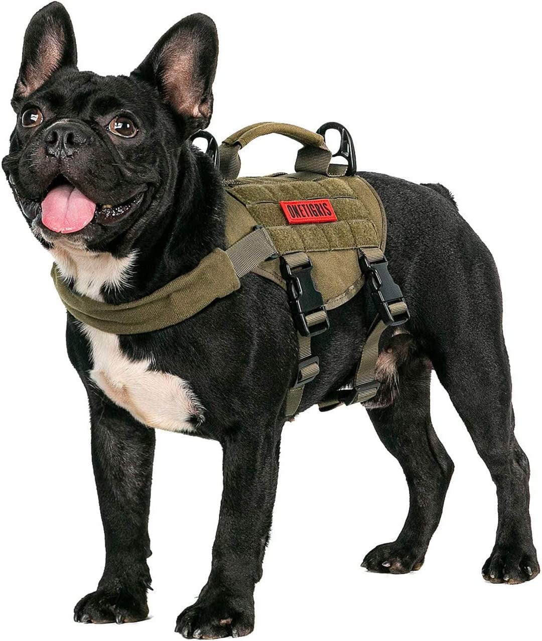 Onetigris Tactical Dog Harness,Puppy Harness with Handle, Military Vest for Small Dogs Outdoor Easy Control Training Walking Animals & Pet Supplies > Pet Supplies > Dog Supplies > Dog Apparel OneTigris Green XS 