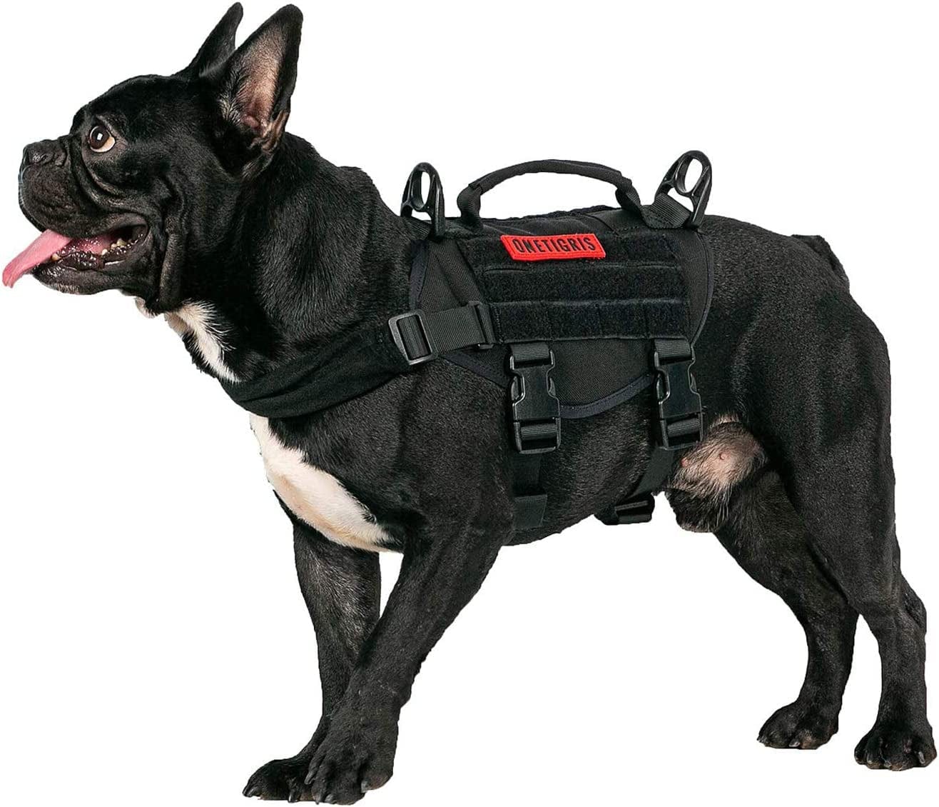 Onetigris Tactical Dog Harness,Puppy Harness with Handle, Military Vest for Small Dogs Outdoor Easy Control Training Walking Animals & Pet Supplies > Pet Supplies > Dog Supplies > Dog Apparel OneTigris Black XS 