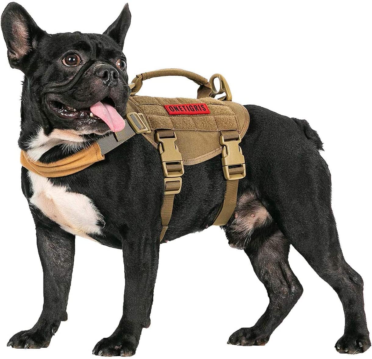 Onetigris Tactical Dog Harness,Puppy Harness with Handle, Military Vest for Small Dogs Outdoor Easy Control Training Walking Animals & Pet Supplies > Pet Supplies > Dog Supplies > Dog Apparel OneTigris Brown XS 