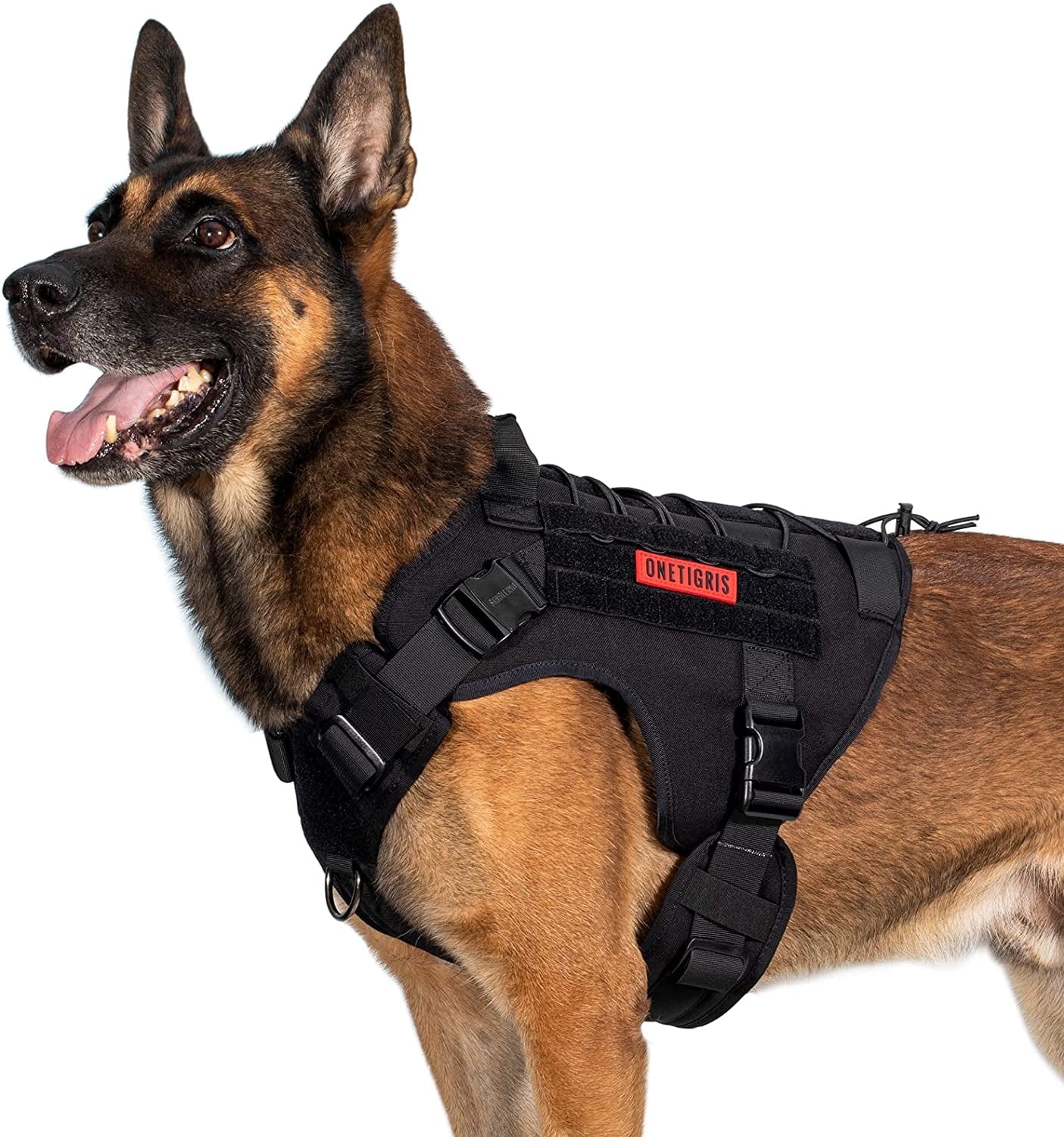 Onetigris Tactical Dog Harness Vest with Handle, Military Dog Harness for Large Medium Dogs,No-Pull Service Dog Vest,Adjustable Dog Vest Harness for Walking Hiking Training (L, Black) Animals & Pet Supplies > Pet Supplies > Dog Supplies > Dog Apparel OneTigris Black Medium 