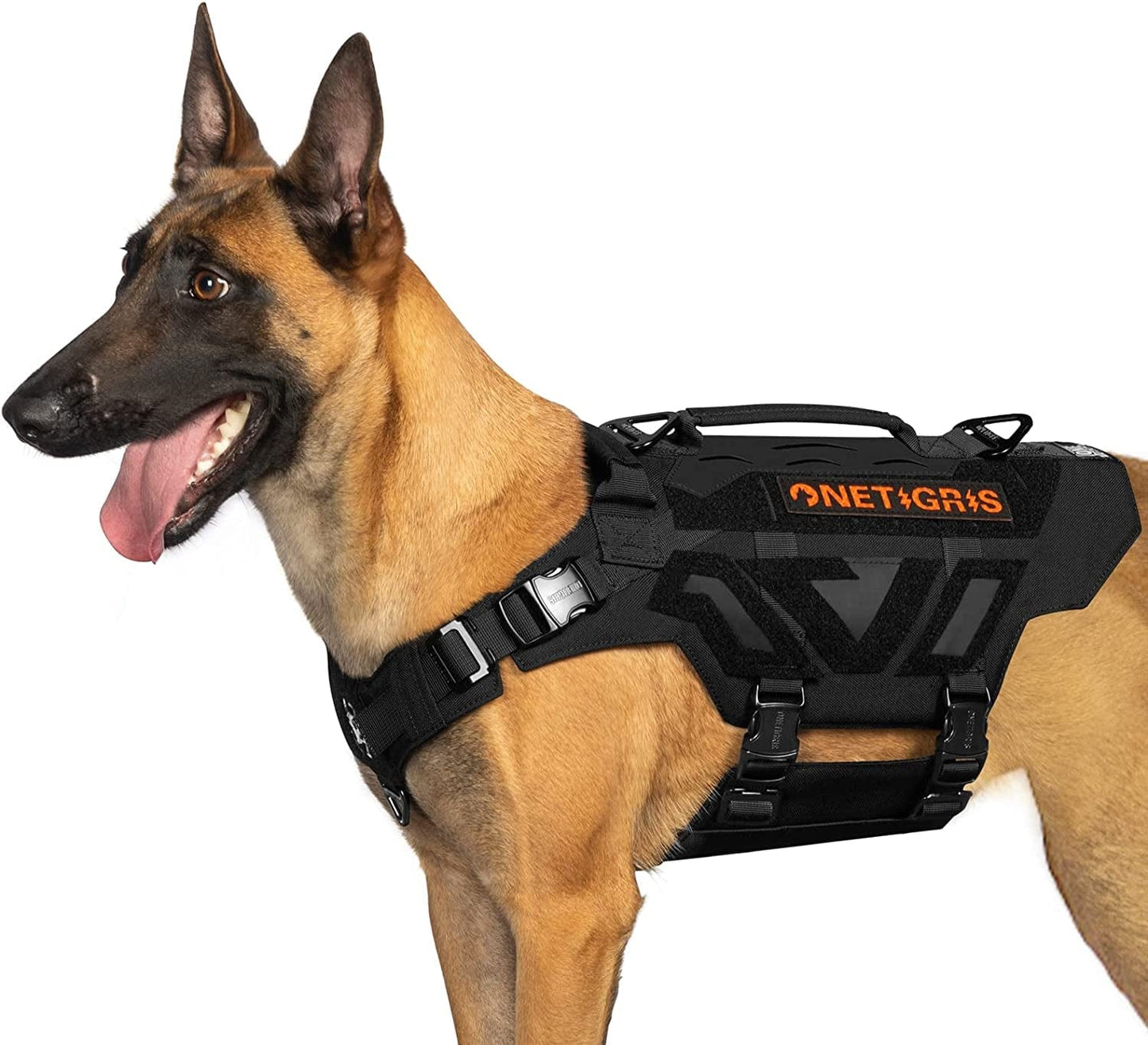 Onetigris X-Armor Tactical Dog Harness Full Metal,No Pull Dog Harness Vest with Reflective Velcro, Military Adjustable Easy to Put on Dog Vest Dog for Walking Hiking Training Animals & Pet Supplies > Pet Supplies > Dog Supplies > Dog Apparel OneTigris   