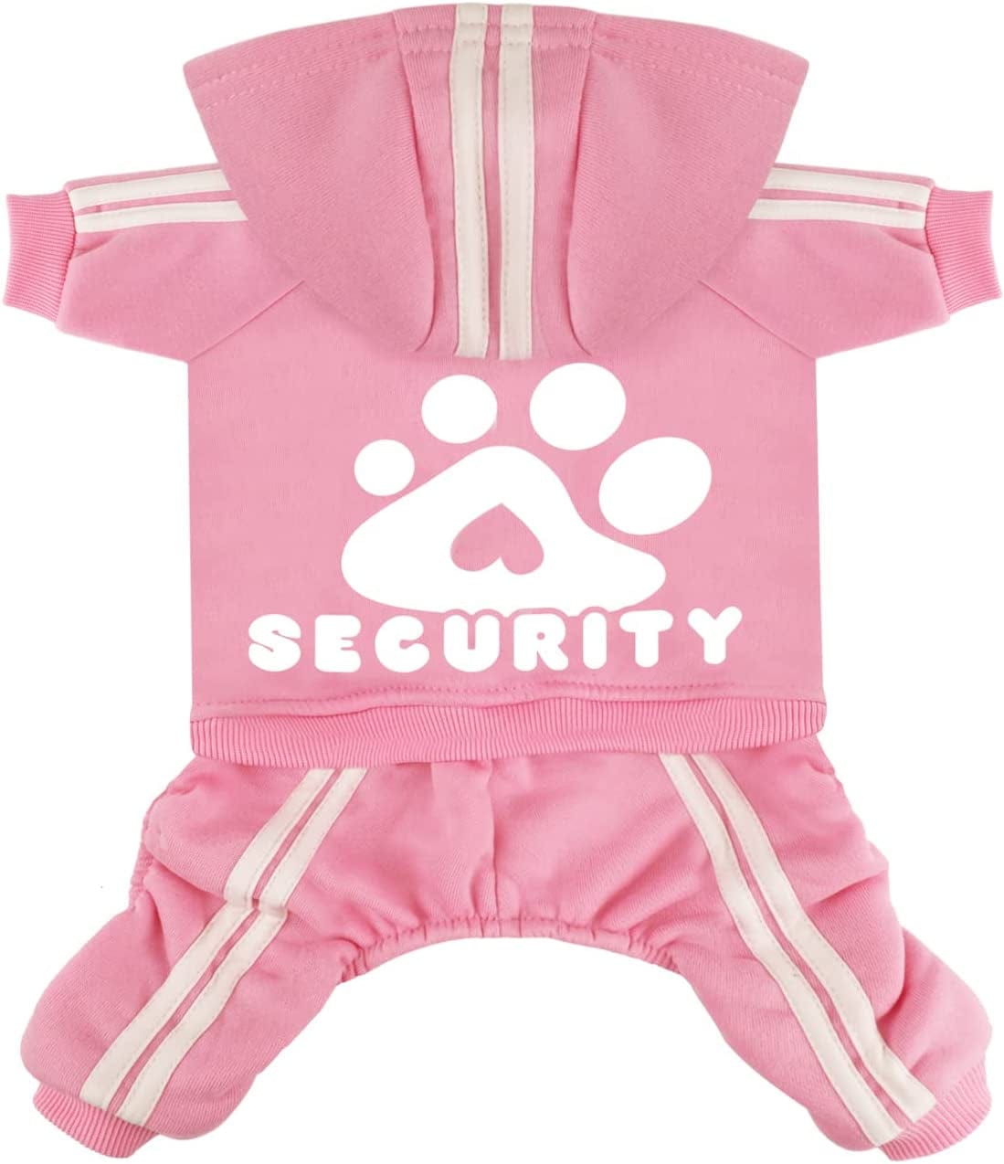 Otunrues Dog Hoodies, Pet Dog Clothes Pullover 4 Legs Jumpsuit Sweatshirt Security Patterns Outfit Doggie Winter Coat Cotton Puppy Hoodied for Small Medium Large Dogs Cats(Black,Xs) Animals & Pet Supplies > Pet Supplies > Dog Supplies > Dog Apparel Otunrues Pink X-Small 