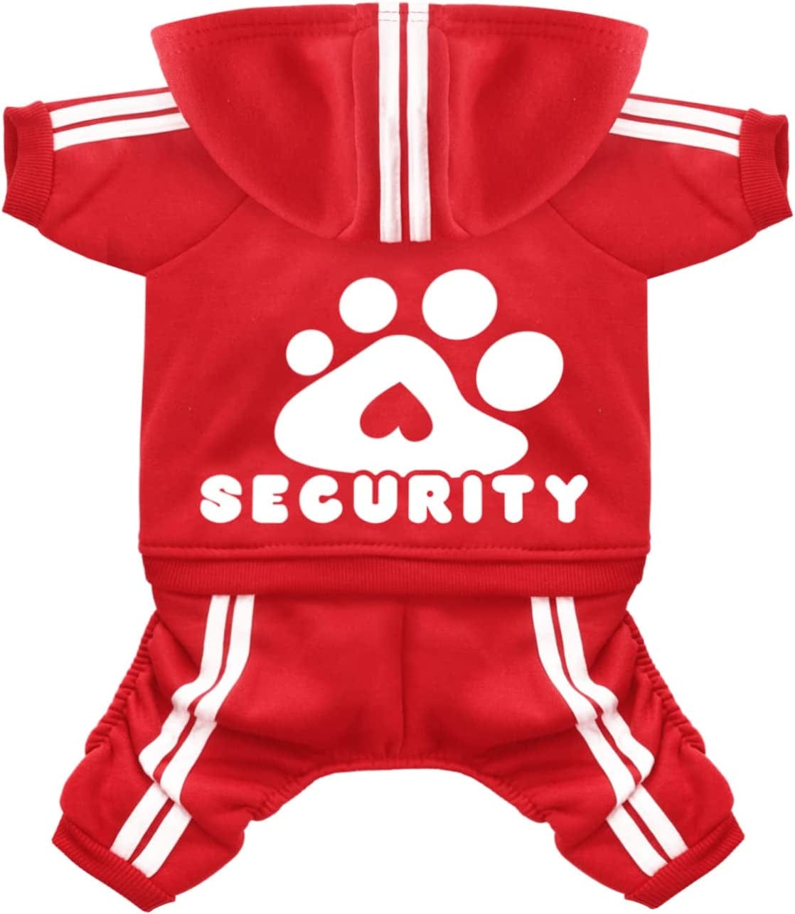 Otunrues Dog Hoodies, Pet Dog Clothes Pullover 4 Legs Jumpsuit Sweatshirt Security Patterns Outfit Doggie Winter Coat Cotton Puppy Hoodied for Small Medium Large Dogs Cats(Black,Xs) Animals & Pet Supplies > Pet Supplies > Dog Supplies > Dog Apparel Otunrues Red XX-Small 