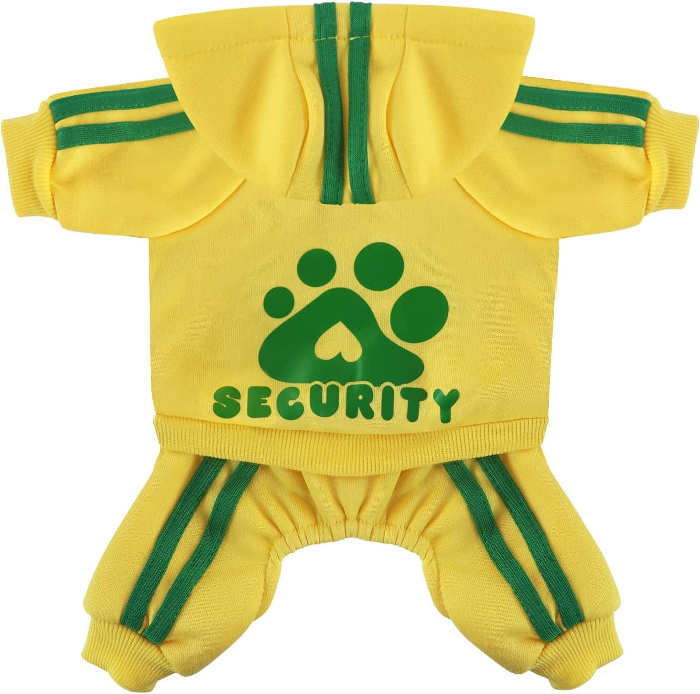 Otunrues Dog Hoodies, Pet Dog Clothes Pullover 4 Legs Jumpsuit Sweatshirt Security Patterns Outfit Doggie Winter Coat Cotton Puppy Hoodied for Small Medium Large Dogs Cats(Black,Xs) Animals & Pet Supplies > Pet Supplies > Dog Supplies > Dog Apparel Otunrues Yellow Small 