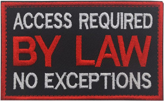 Patch Service Dog Access Required by Law No Exceptions Vests/Harnesses Emblem Embroidered Fastener Hook & Loop Patch (Service Dog by Law-6)