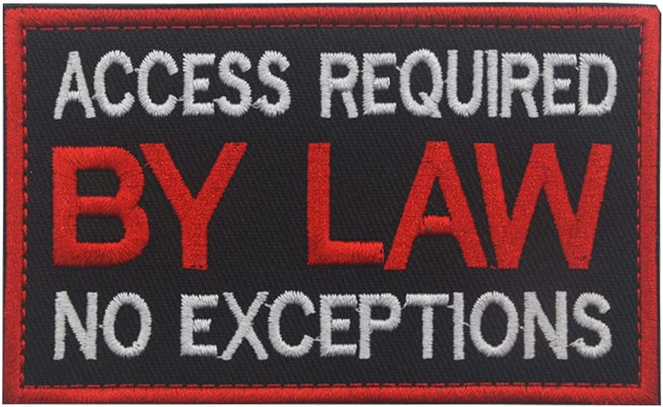 Patch Service Dog Access Required by Law No Exceptions Vests/Harnesses Emblem Embroidered Fastener Hook & Loop Patch (Service Dog by Law-6) Animals & Pet Supplies > Pet Supplies > Dog Supplies > Dog Apparel Ehope Service Dog BY LAW-6  
