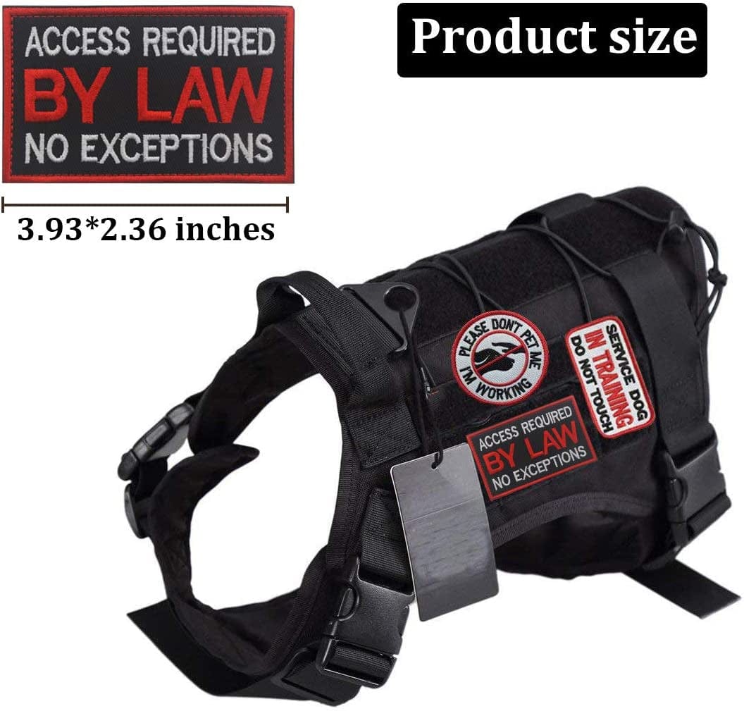 Patch Service Dog Access Required by Law No Exceptions Vests/Harnesses Emblem Embroidered Fastener Hook & Loop Patch (Service Dog by Law-6) Animals & Pet Supplies > Pet Supplies > Dog Supplies > Dog Apparel Ehope   