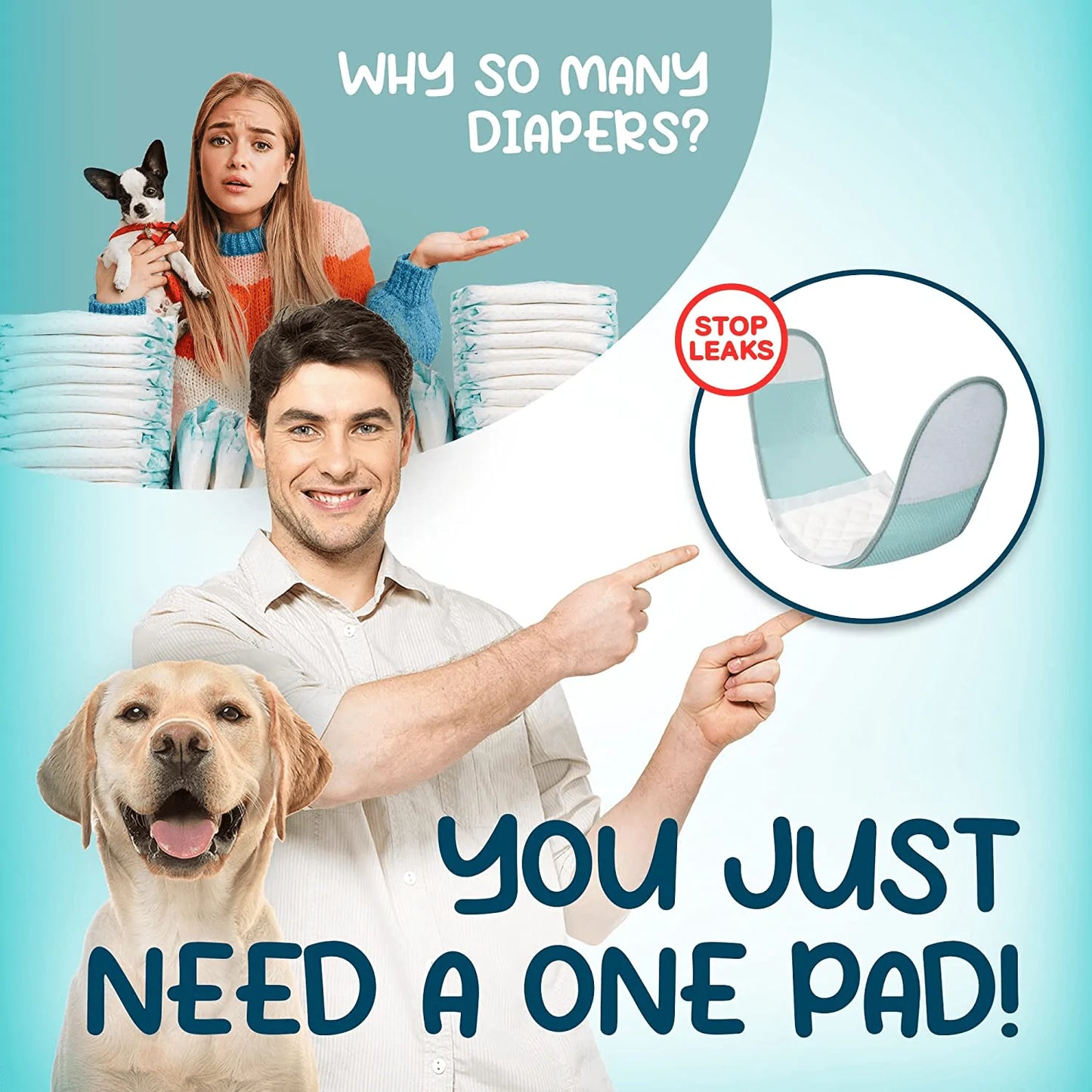 PAWPANG Disposable Dog Diaper Liners Booster Pads for Male & Female Dogs, 100Ct, 4 Sizes Variations, Doggie Diaper Inserts Fit Most Types of Dog Diapers - Pet Belly Bands & Male Wraps Animals & Pet Supplies > Pet Supplies > Dog Supplies > Dog Diaper Pads & Liners PAWPANG   