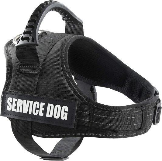 Pawshoppie Real Reflective Service Dog Vest Harness with 2 Free Removable Service Dog and 2 “Emotional Support’’ Patches, Woven Polyester & Nylon, Comfy Soft Padding (M(Girth:25-31''), Black) Animals & Pet Supplies > Pet Supplies > Dog Supplies > Dog Apparel Pawshoppie Black XS(Girth:18-22'') 