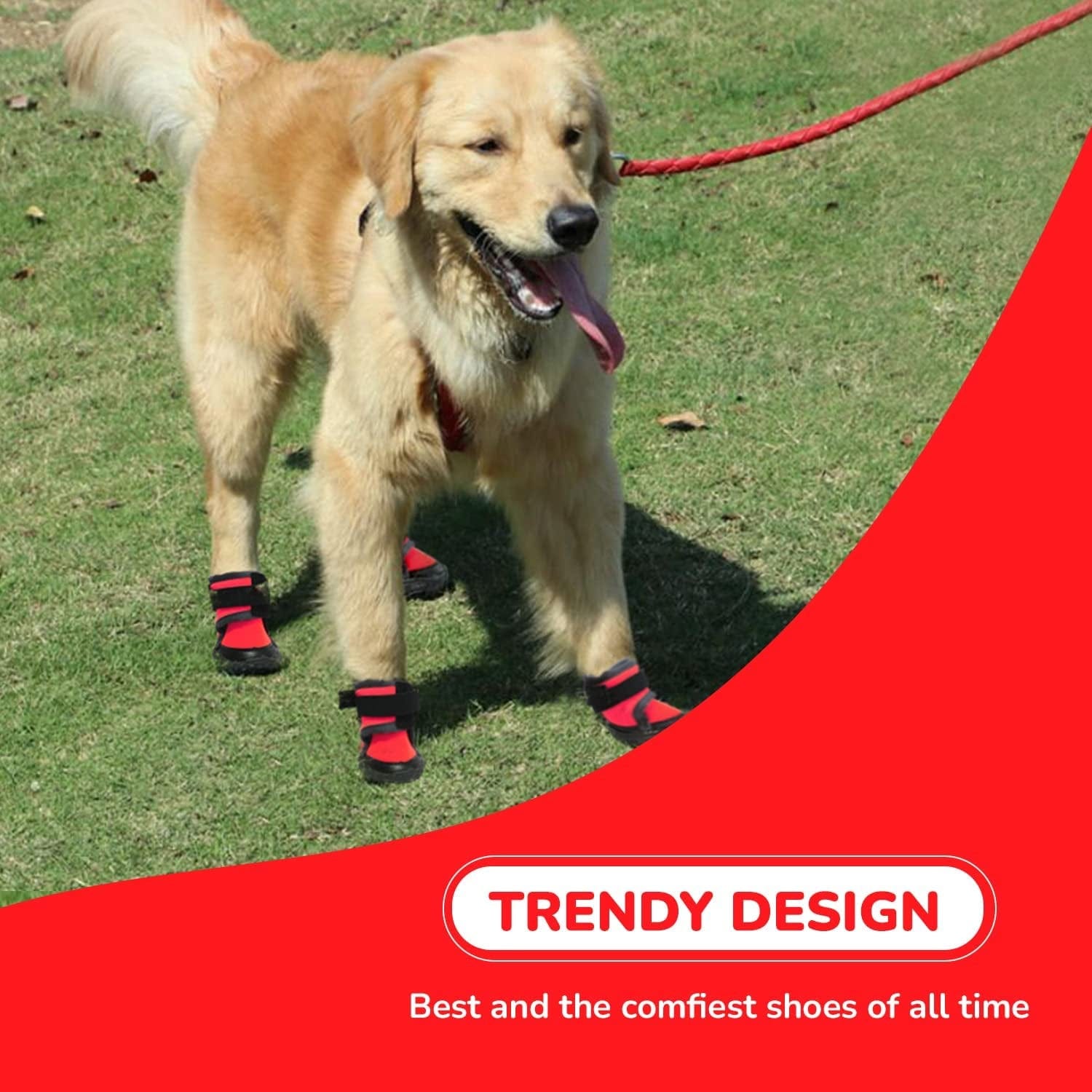 Pawsindia Dog Boots for Small, Medium and Large Dogs|Anti Skid Paw Protector for Hot Summer|Pet Shoes with Hook and Loop Straps and Non-Slip Sole|Soft & Lightweight Dog Footwear|Red|X-Large Animals & Pet Supplies > Pet Supplies > Dog Supplies > Dog Apparel Pawsindia   