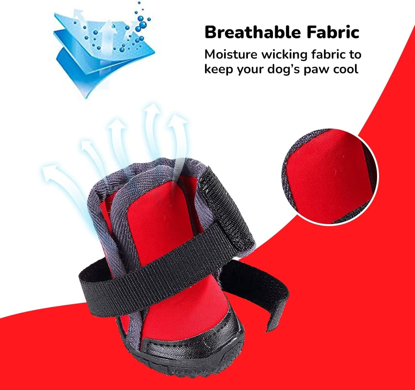 Pawsindia Dog Boots for Small, Medium and Large Dogs|Anti Skid Paw Protector for Hot Summer|Pet Shoes with Hook and Loop Straps and Non-Slip Sole|Soft & Lightweight Dog Footwear|Red|X-Large Animals & Pet Supplies > Pet Supplies > Dog Supplies > Dog Apparel Pawsindia   