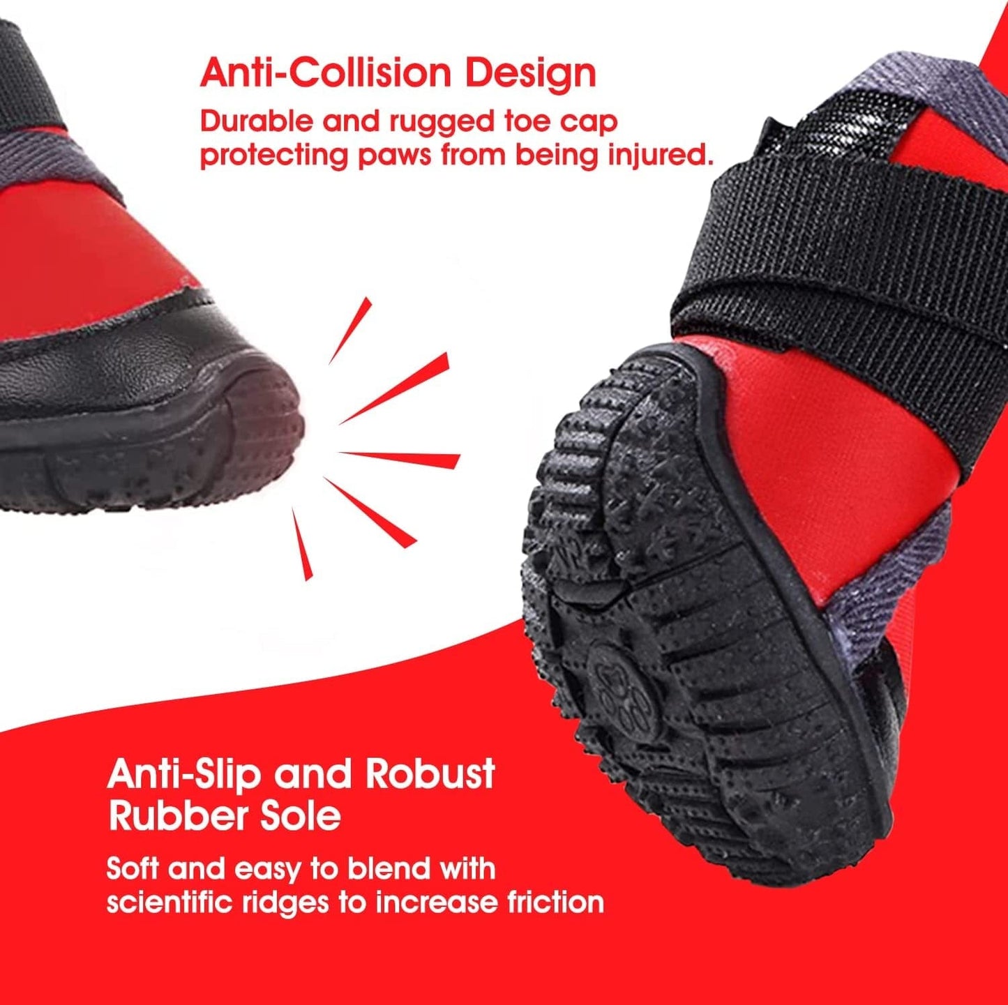 Pawsindia Dog Boots for Small, Medium and Large Dogs|Anti Skid Paw Protector for Hot Summer|Pet Shoes with Hook and Loop Straps and Non-Slip Sole|Soft & Lightweight Dog Footwear|Red|X-Large Animals & Pet Supplies > Pet Supplies > Dog Supplies > Dog Apparel Pawsindia   