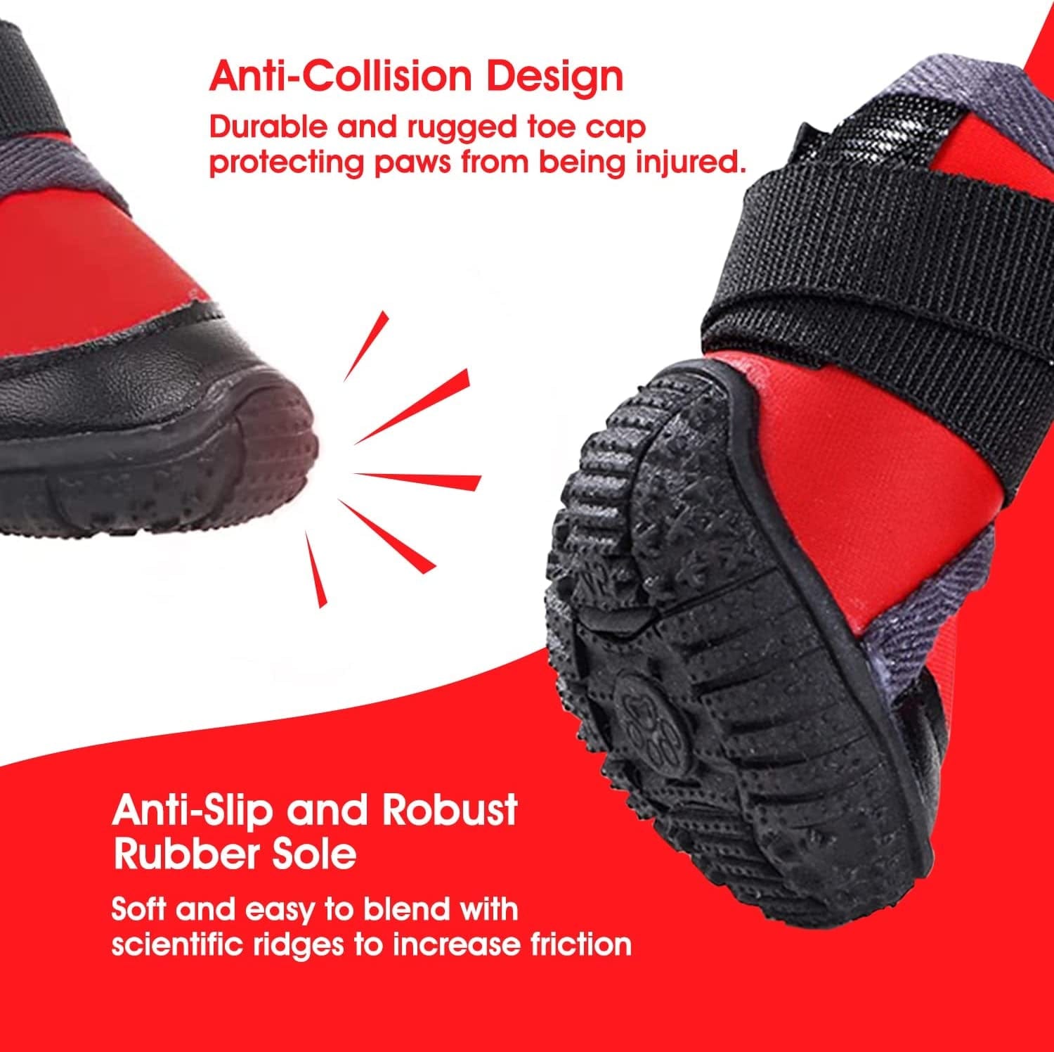 Pawsindia Dog Boots for Small, Medium and Large Dogs|Anti Skid Paw Protector for Hot Summer|Pet Shoes with Hook and Loop Straps and Non-Slip Sole|Soft & Lightweight Dog Footwear|Red|X-Large Animals & Pet Supplies > Pet Supplies > Dog Supplies > Dog Apparel Pawsindia   