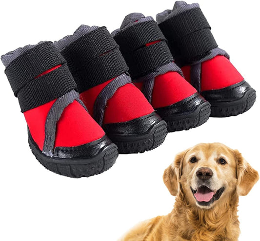 Pawsindia Dog Boots for Small, Medium and Large Dogs|Anti Skid Paw Protector for Hot Summer|Pet Shoes with Hook and Loop Straps and Non-Slip Sole|Soft & Lightweight Dog Footwear|Red|X-Large Animals & Pet Supplies > Pet Supplies > Dog Supplies > Dog Apparel Pawsindia   