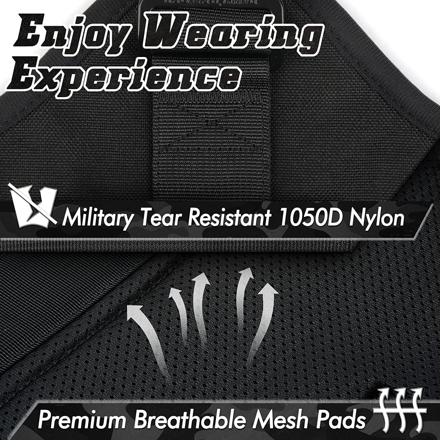 PAWTRENDER Tactical Dog Harness for Large Dogs No Pull, Adjustable Service Dog Vest Harness with Handle, Heavy Duty Big Dog Harness for Walking Running Training Working Hiking, Black, L Animals & Pet Supplies > Pet Supplies > Dog Supplies > Dog Apparel PAWTRENDER   